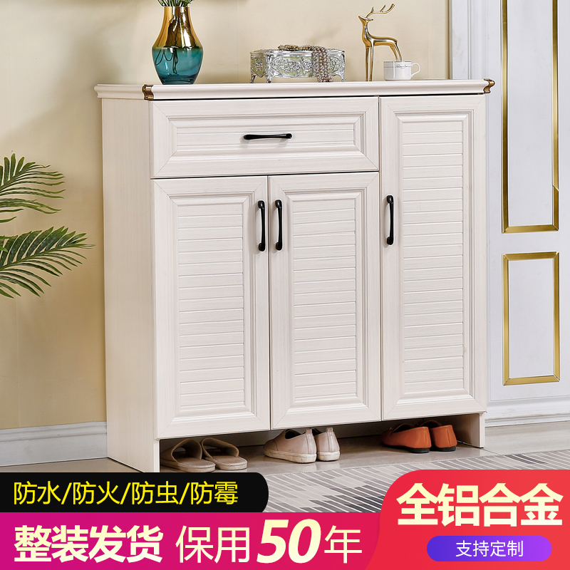 Full Aluminum Alloy Shoe Cabinet Doorway Large Capacity Door Hall Balcony Containing Cabinet Waterproof Sunscreen Outdoor full dress Custom