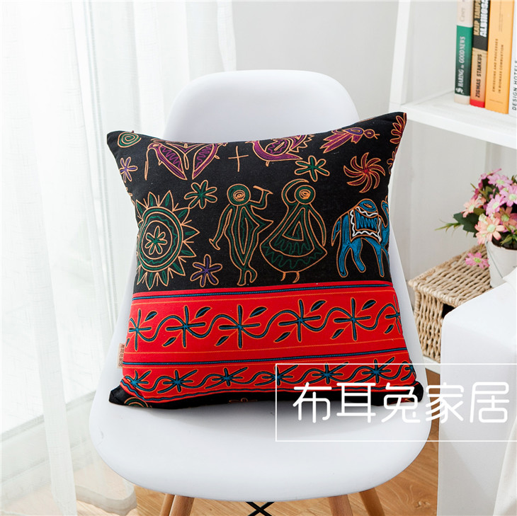 Bar Cafe Phong cách Đông Nam Á Phong cách quốc gia Dark Vintage Cotton Hug Gối Case Đệm Vỏ Gối - Trở lại đệm / Bolsters gối tựa đầu cao su non