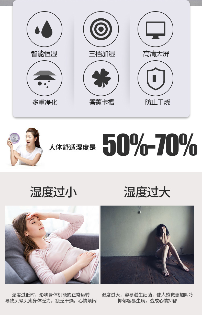志高  家用静音加湿器4L 图2