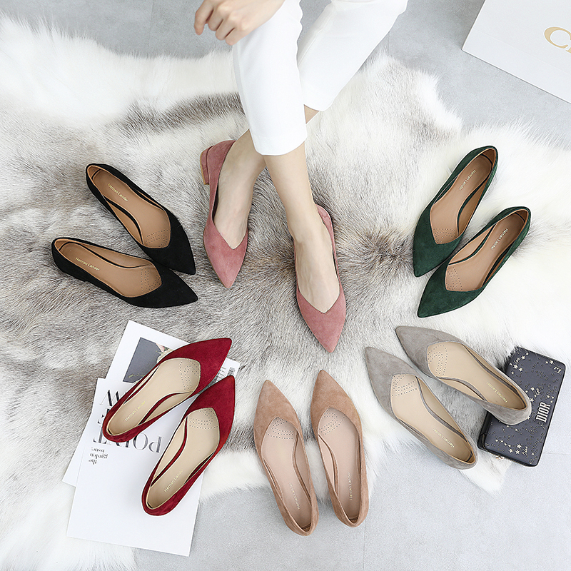 Elopement custard buns shoes women v stomping bottom shoes low heel 2022 summer grey genuine leather sheepskin nude color shallow women's shoes