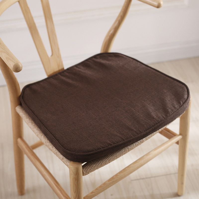 With solid wood chair Y chair cushion Nordic style breathable thickened four seasons PU leather removable and washable soft cloth cushion seat cushion
