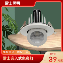 Rex lighting spotlight elephant nose light recessed adjustable angle shop E-NLED980 7W12w20w30w