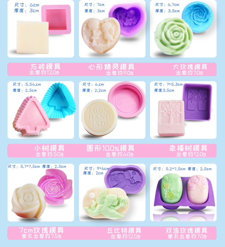 DIY Handmade Soap Mold Khuôn Homemade Handmade Soap Silicone Khuôn Hàn Quốc Xà phòng nhỏ Khuôn Xà phòng Sữa Xà phòng Khuôn khuôn làm bánh flan