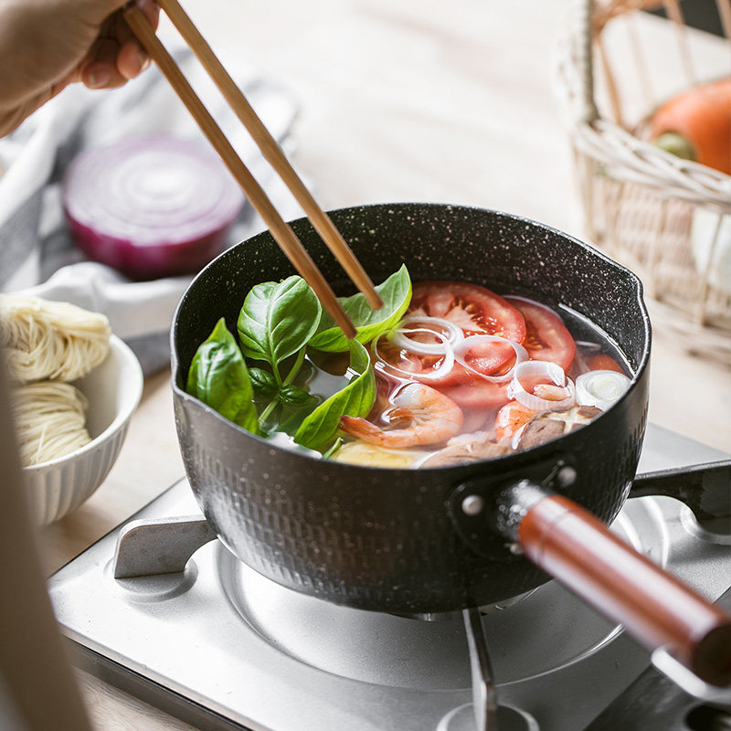 Zetten Family Day Style Snowpan Nonstick Cooking Noodle small soup pot Home Bread Pan medical stone Milk Pan Baby Sidefood Pan