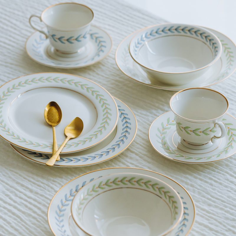 Zetengjiain fresh picture breakfast plate Korean delicate deep dish dish bowl coffee cup set