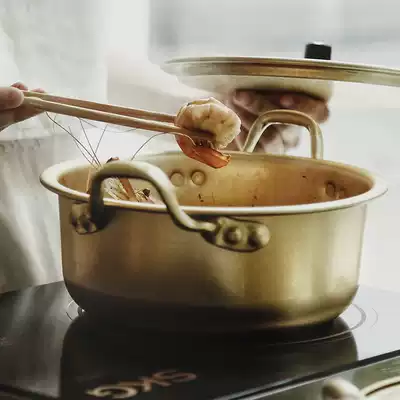 Zetengjia Korean imported yellow aluminum pot instant noodles pot soup pot noodle cooking pot Kitchen pot cauldron boiling pot