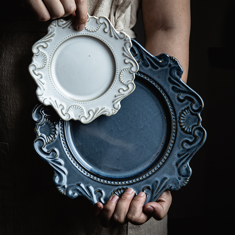 Zetten Home Creative Baroque Retro Style Cutlery Cutlery Cutlery Western Dining Dish Salad Bowl Soup Pan Bowl