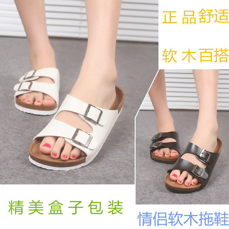 Couple cork slippers men's summer fashion outer wear Korean version trend non-slip beach shoes clip-on sandals flip-flops women