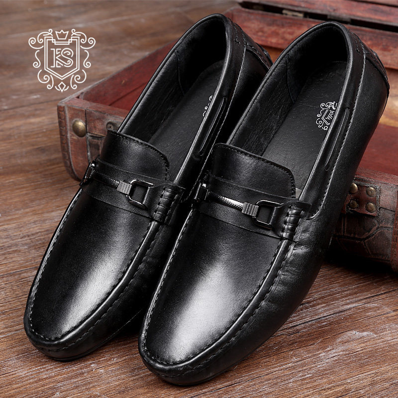 Italian beanie shoes men's leather business casual British breathable set feet low help lazy driving tide shoes European station