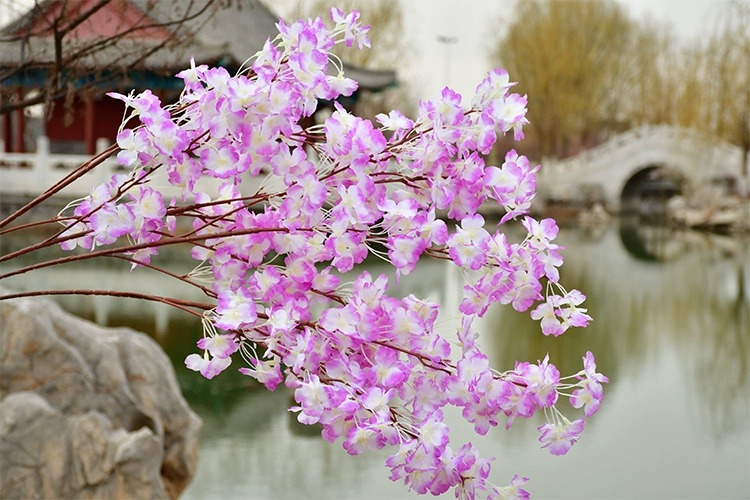 Mô phỏng Hoa anh đào Chi nhánh Hoa anh đào Hoa đào Chi nhánh Trang trí đám cưới Hoa Chi nhánh Đạo cụ Mô phỏng Hoa lụa Phòng khách Tầng - Hoa nhân tạo / Cây / Trái cây