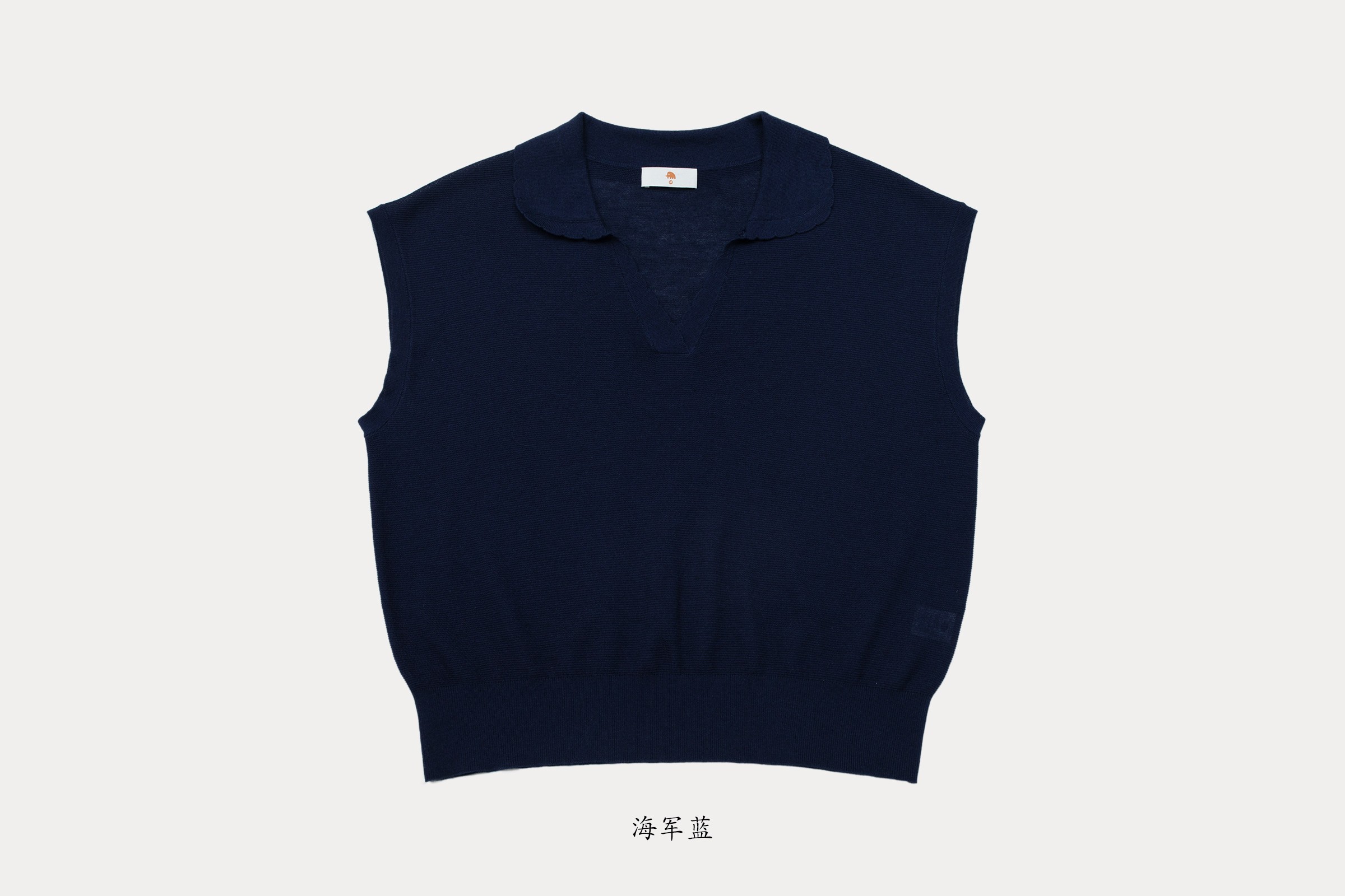 女16针高捻8515正反目半开花边Polo领落肩背心
