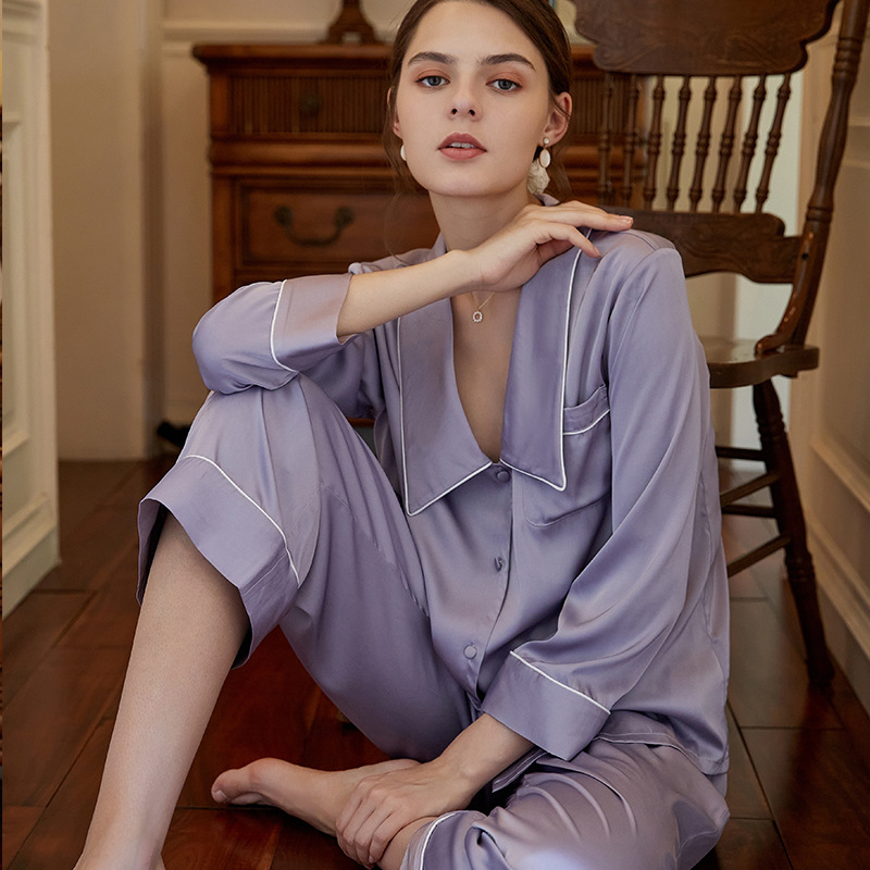 European order pajamas for women in spring and autumn can be worn outside, atmospheric French long-sleeved trousers home clothes can go out casual