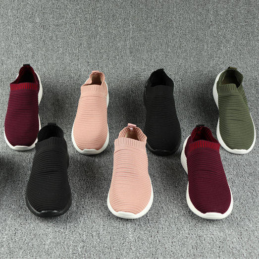 Foreign trade export Italian tail single fly woven elastic socks shoes women's soft sole light and comfortable all-match set of feet lazy shoes