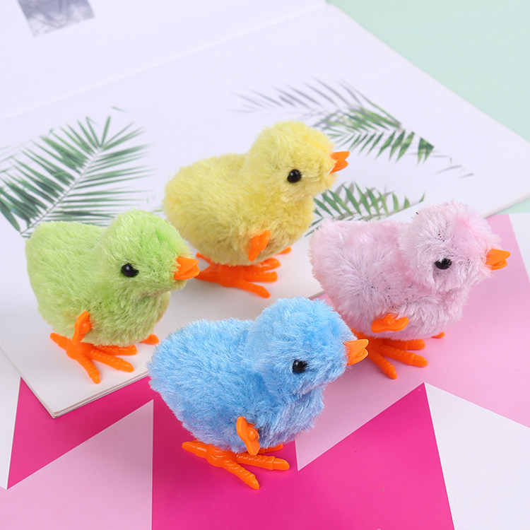Plush cartoon chicken source, stall toys, children's creative educational toys, baby winding chicken toys