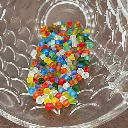 Стеклянные прозрачные матовые кремовые бусины, 2mm, 3mm