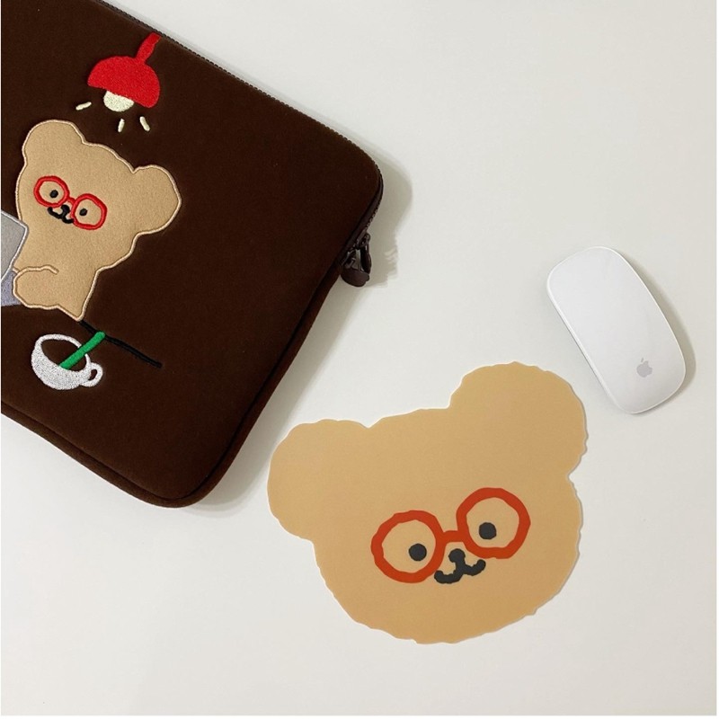 Spot Teteum Korean cute glasses bear ins non-slip desktop mouse pad cute creative cute things