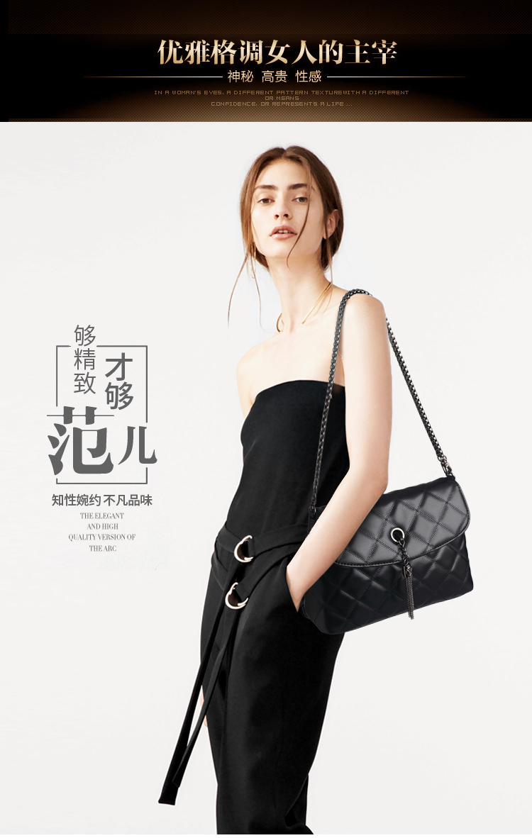 Túi 2018 thu đông sóng mới túi nữ bình thường chuỗi hình thoi túi xách túi đeo vai baodan túi tua rua ví charles & keith