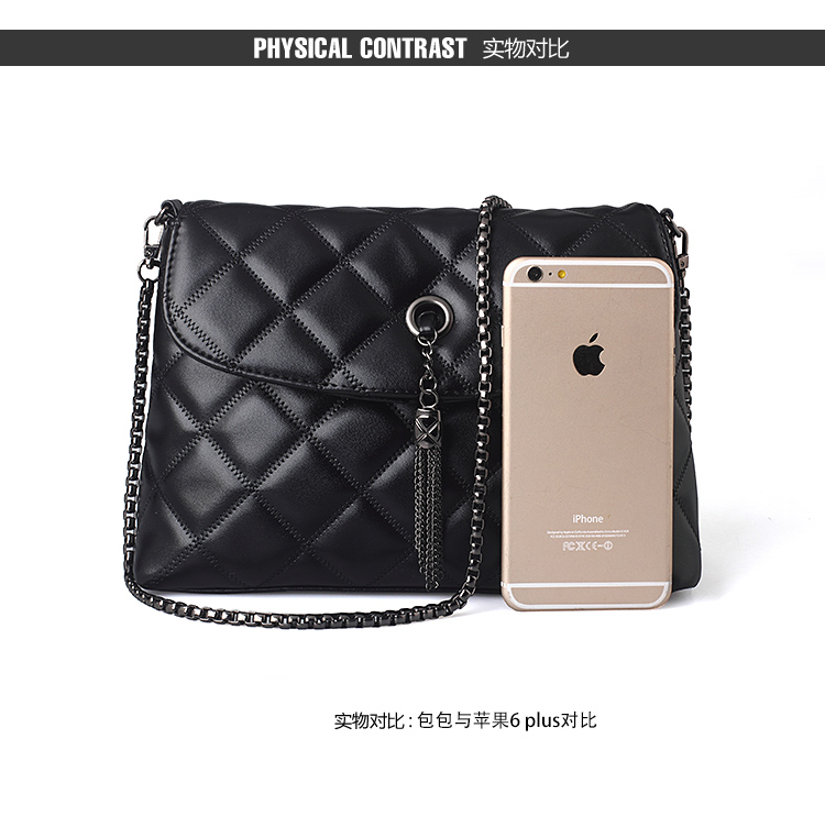 Túi 2018 thu đông sóng mới túi nữ bình thường chuỗi hình thoi túi xách túi đeo vai baodan túi tua rua ví charles & keith