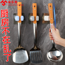 Kitchen wall-mounted boiler Scoop Spoon Rack Kitchenware Containing Shelf Free rotary hooks hanging pole shelving shelving