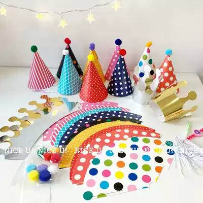 Korean birthday hat mini crown hat baby birthday party dress up supplies year party decoration