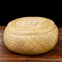 With lid basket bamboo woven products storage basket household tea pot tea box gift box handmade bamboo basket katasiatz cage bamboo basket