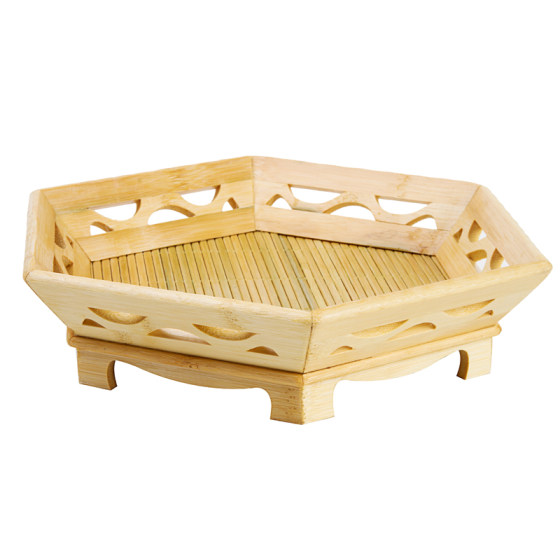 Bamboo basket Chinese style bamboo basket storage basket tableware steamed bun basket ornaments bamboo product tray handmade fruit plate home