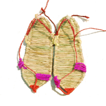 Straw Shoes Woven Tide Natural Pure Handicraft Summer Sandals Colorful Straw Retro Men and Women Red Army Casual Lace