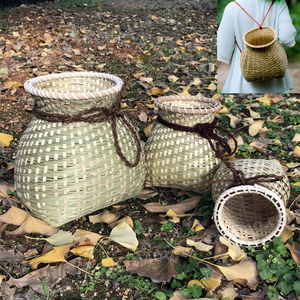 Hand-Woven Baby Tea Picking Chinese Ancient Style Bamboo Basket