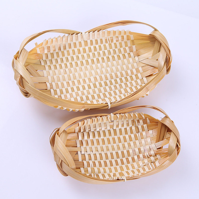 Creative bamboo pallet Food storage Snack basket Small bamboo basket Bamboo basket Fruit basket Hotel decoration dustpan storage