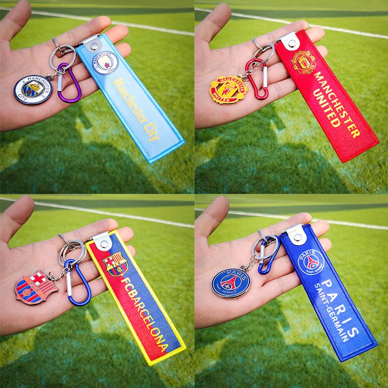 Team Keychains Paris Chelsea Liverpool Real Madrid Barcelona Ac Milan Backpack Luggage Pendant Key Tag