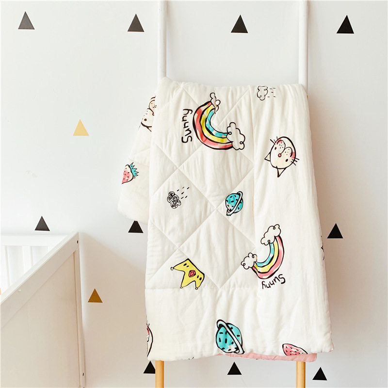 Baby cotton quilt newborn three-piece summer cool quilt children gauze thin quilt kindergarten air conditioning quilt summer quilt