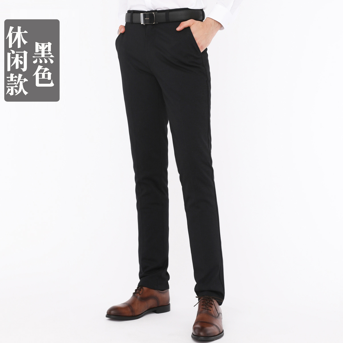 Xuống quần đàn ông mặc kinh doanh quần âu cộng với dày quần mùa đông ấm áp mùa đông cha weardown quần đàn hồi