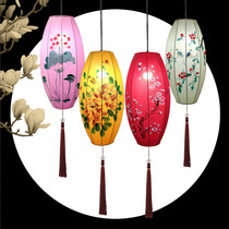 New Chinese fabric chandelier hot pot restaurant Teahouse hotel classical lamps custom Chinese style antique hand painted red lantern