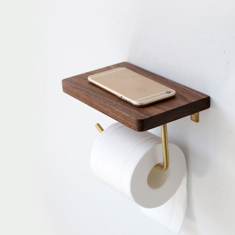 Non-perforated powder room tissue holder Roll toilet paper towel box Toilet hand roll paper holder Brass creative toilet paper holder Toilet paper box
