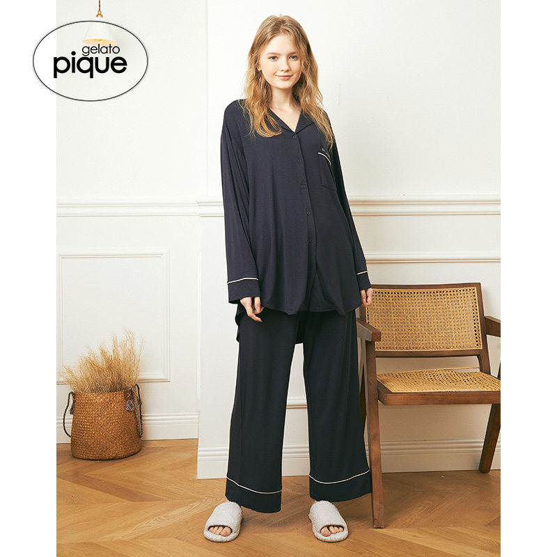 gelato pique autumn winter women's trousers solid color soft home lace pajama pants PWCP205395