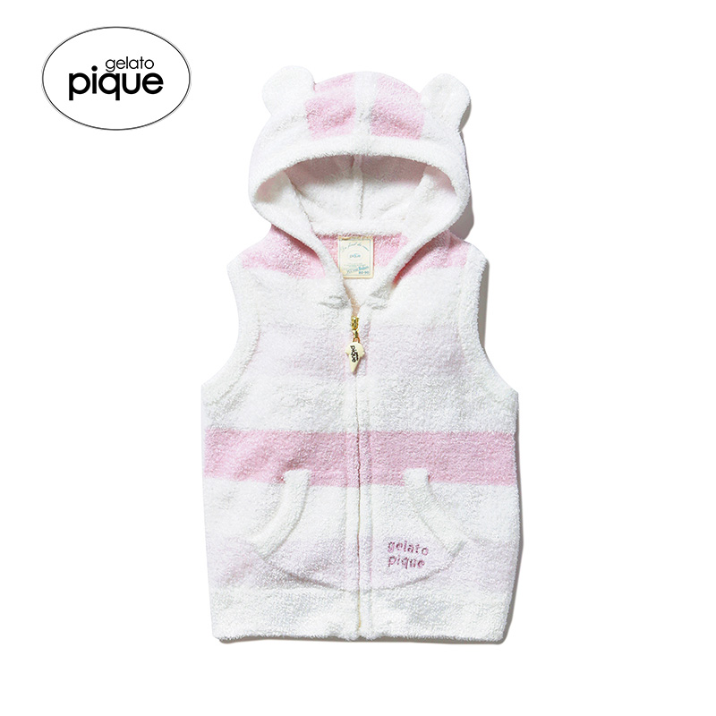 gelato pique Spring Summer Soft Striped baby hooded vest PBNT192441