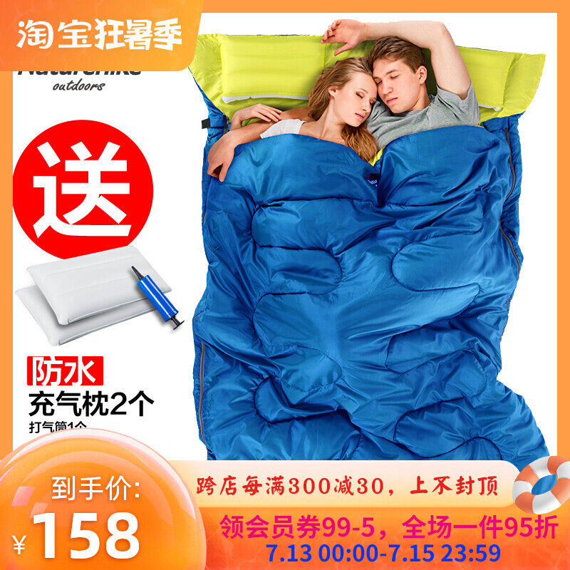 NH Double Adult Season Camping Spring Autumn Sleeping Bag Lovers Indoor Camping Warm Thickening Afternoon Heat Outdoor supplies