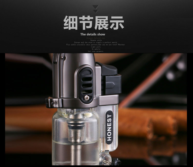 Súng phun nhỏ nhỏ thẳng vào ống bơm hơi cố định lửa nam xách tay cá tính xì gà gas nhẹ bật lửa điện plasma