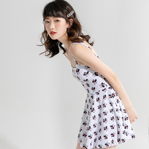 Yashafi Swimsuit Women 2021 New Fashion Summer Cute Students Conservative Conjoined Lean Spa Swimsuit