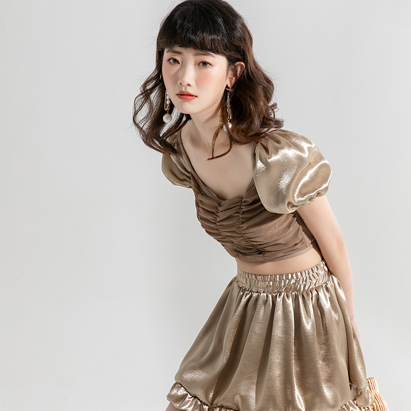 Yashafiya swimsuit women's summer 2021 new fashion cover slim two-piece three sets of bubble spa swimsuit