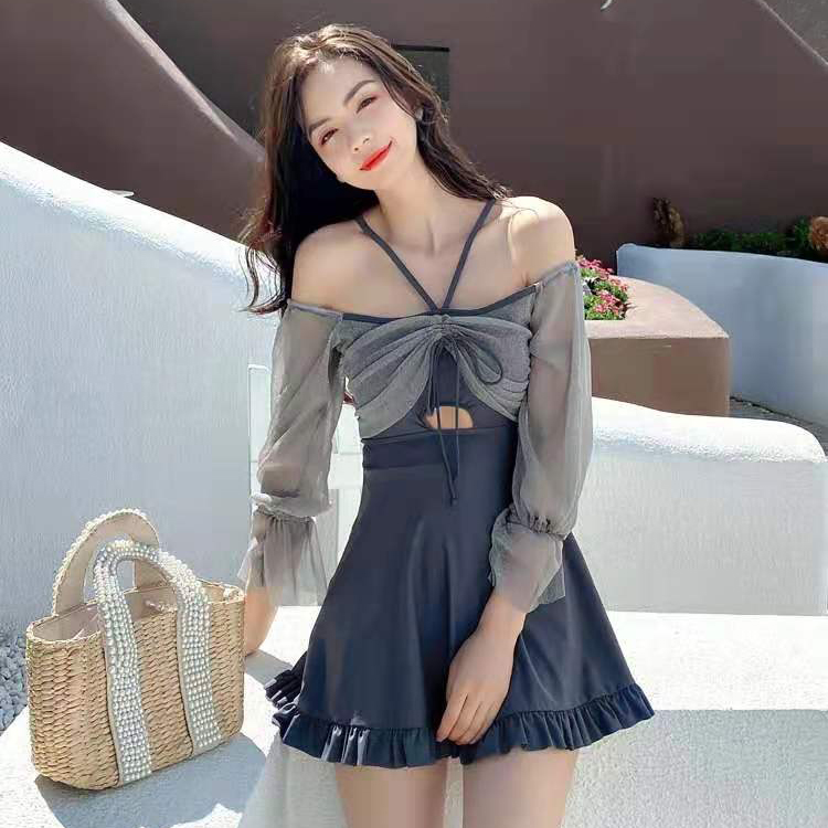 Isafiya swimsuit women's summer 2021 new fashion plus size belly cover thin conservative spa swimsuit