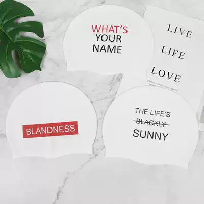 ins waterproof ear protection silicone swimming cap female long hair large non-head male and female adult hot spring swimming cap