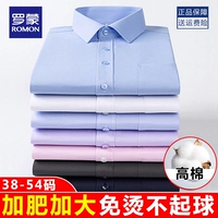 [Добавьте вес и увеличьте размер] Мужская рубашка с длинными рукавами Luo Meng, весенне-осенняя деловая профессиональная рабочая одежда, легкая в уходе, рубашка без глажки