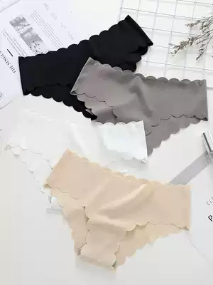 3-piece piece ice silk underwear women without trace sexy low waist ultra-thin breathable cotton crotch women's triangle trousers