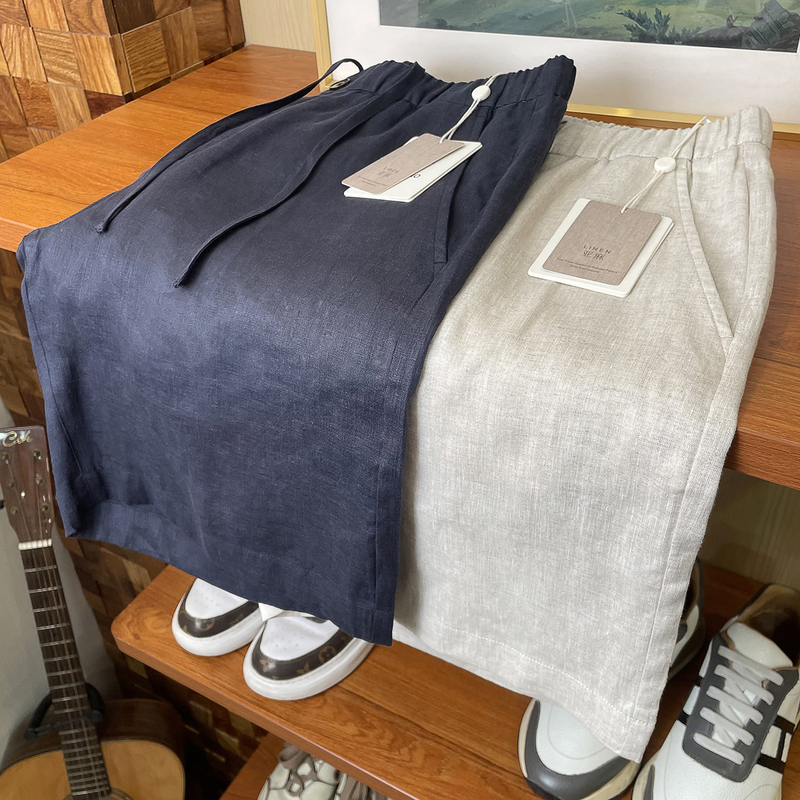 [Summer Oxygen Bar Linen Shorts] 100% High-Quality French Rain Dew Linen Old Money Relaxed Casual Shorts for Men