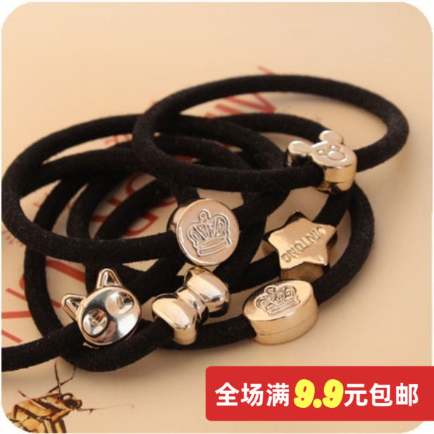 South Korea Brief Hair Ornament Head Flower Crown Loving Oak Rubber Hair Rope Hair Ring Micky Hair Clip Hair Collar Lady Hair Ring Woman