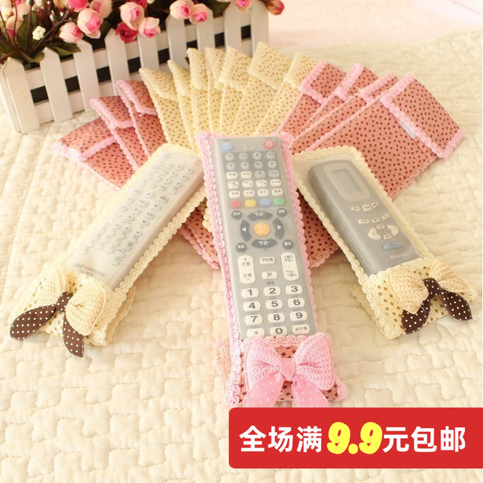 Home butterfly knot remote control cover TV upper box air conditioning remote control dust cover cute lace anti-fouling cover