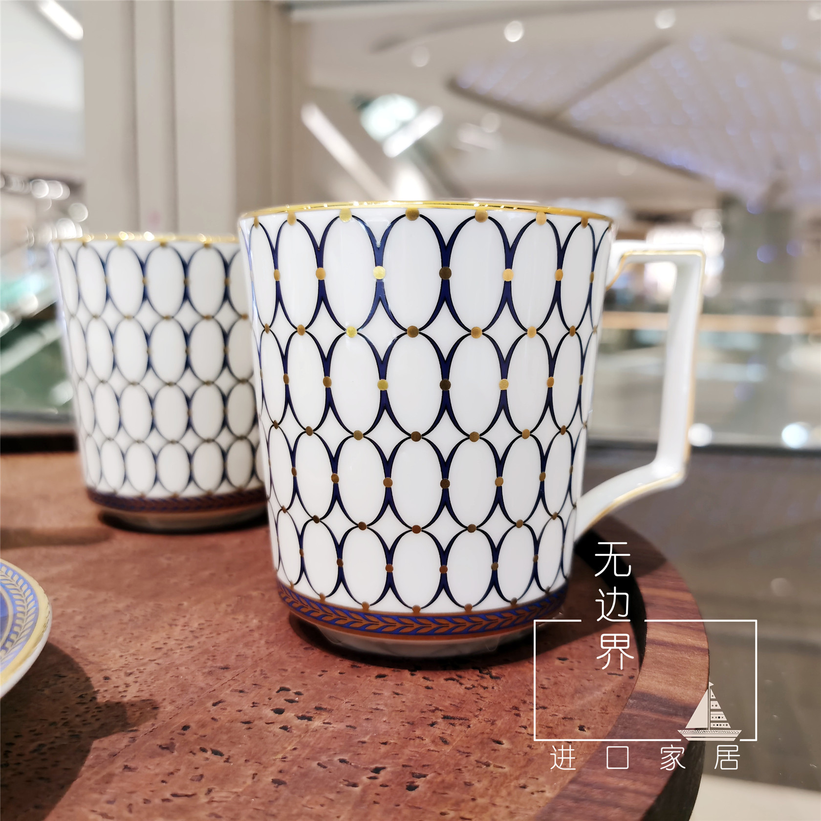 British WEDGWOOD gold powder Nianhua bone china mug cup home couple pair cup water cup tea cup gift box