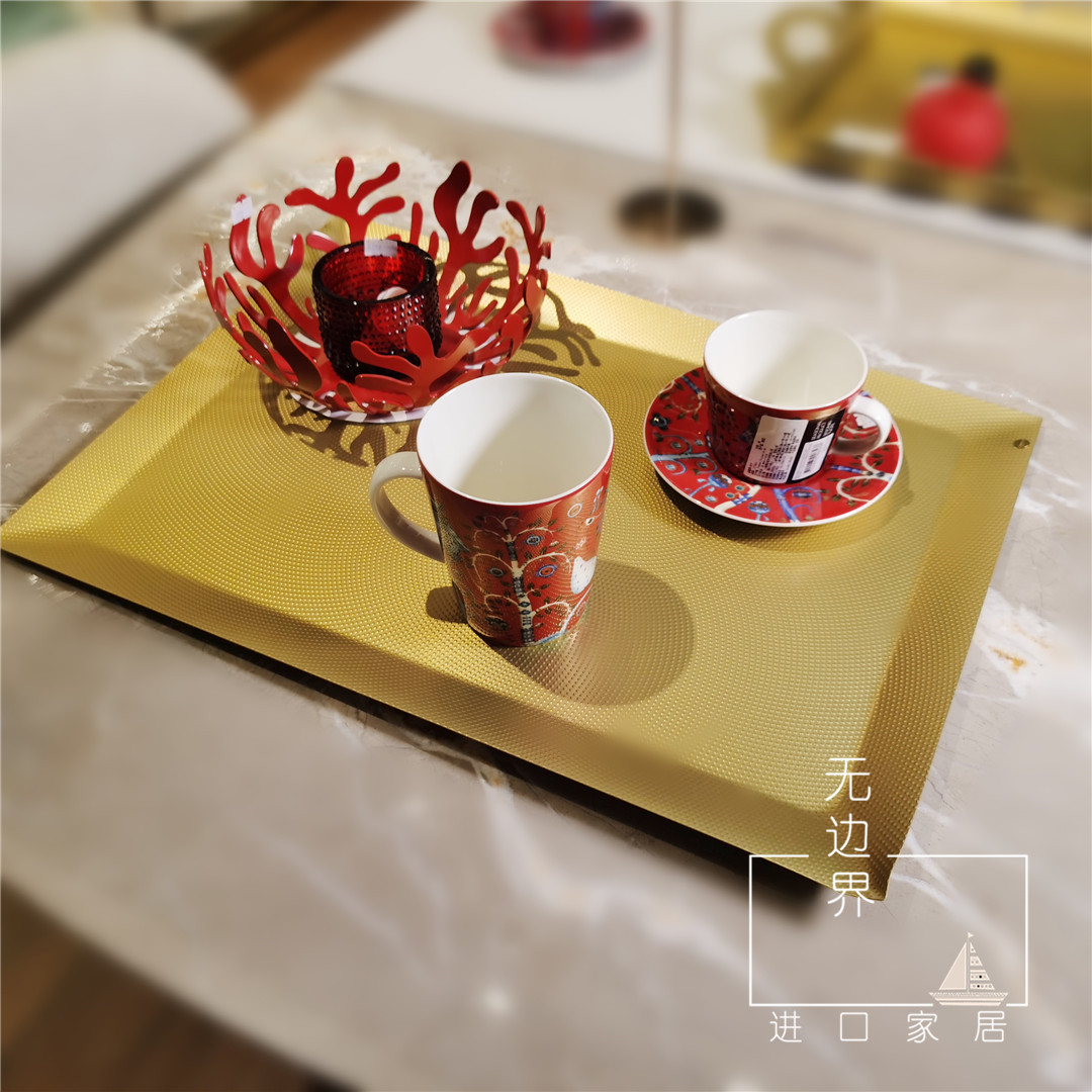 Italy imported Alessi Alice series brass fruit bowl fruit bowl dried fruit storage tray tea tray