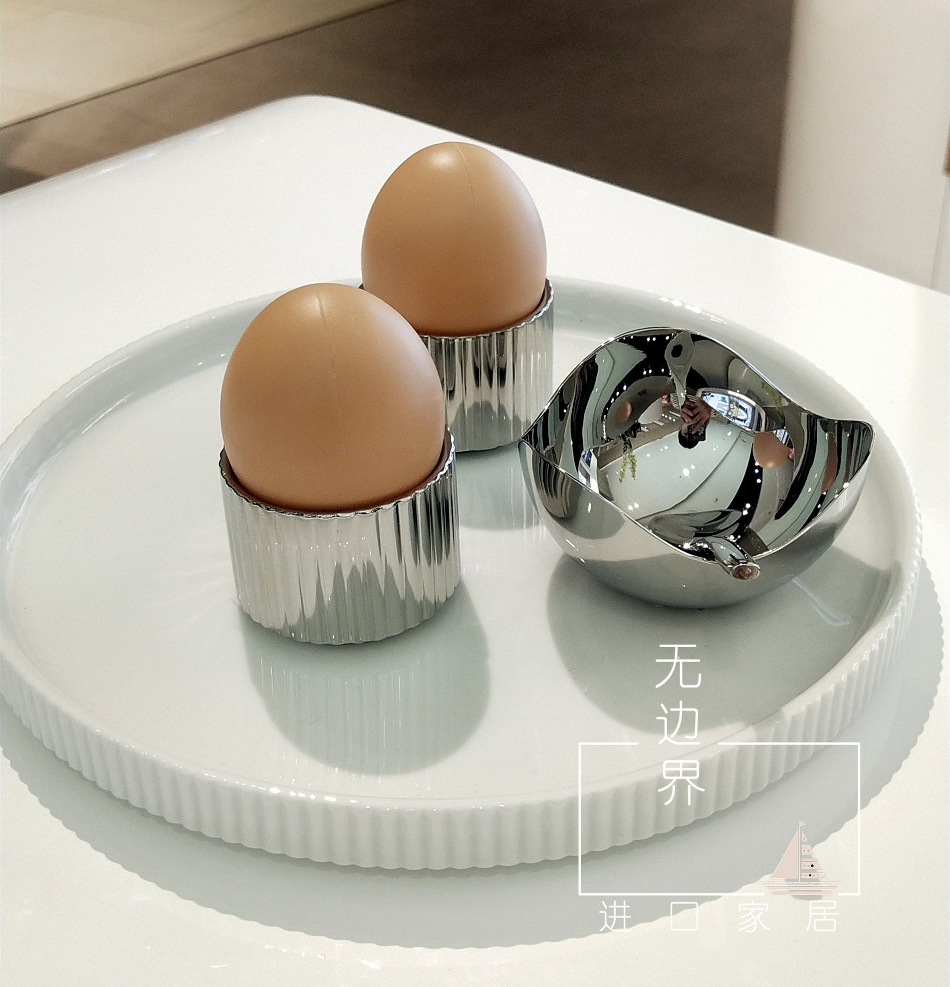 Danish prince design georg jensen eggs cup egg two sets of delicate breakfast creative egg demagogic table